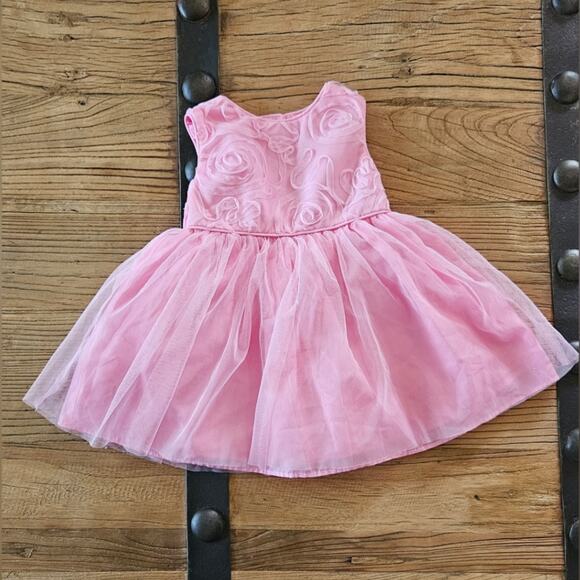 George Pink Tulle Rosette Dress sz 18m - Picture 1 of 5